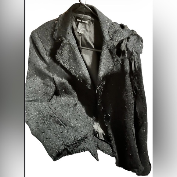 ANNE CARSON Silk Blend
Blazer L Black Plaid Raw Trim Floral Brooch Boho
Witchy - Picture 3 of 14